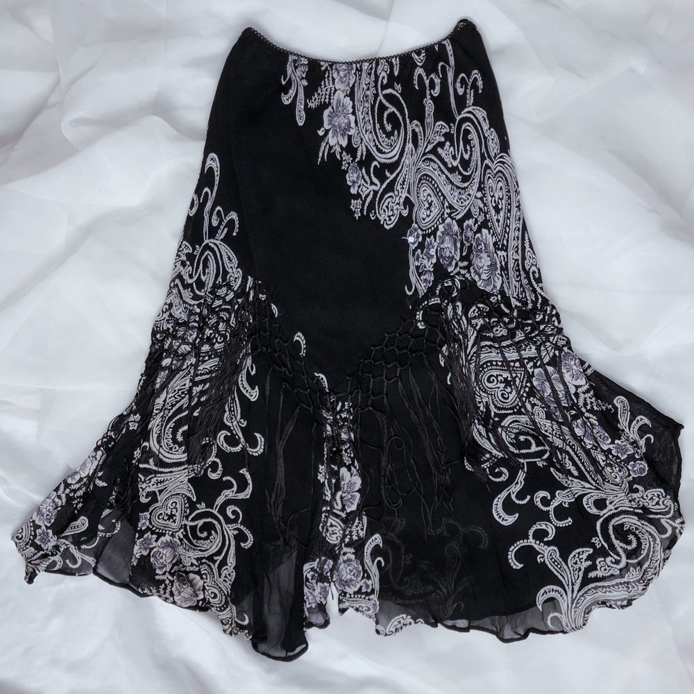 SOLD - Fringe Paisley Skirt